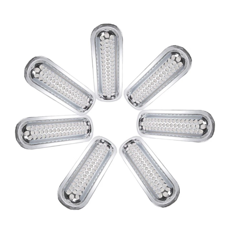 Savadi-Car 7pcs Front Grille Insert Mesh Cover Trim Kit Chrome