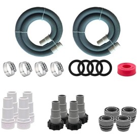 FibroPool Universal Pool Hose Install Kit - Attach and Adapt Most Equipment to 1.5" Connections - Compatible with Heaters, Heat Pumps, Pumps and Filters - Convert Intex Fittings to Standard