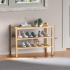 ROMGUAR CRAFT (Thick Bamboo Shoe Rack for Entryway, 3-Tier Free