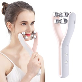 Facial Roller, Y-Shaped, Beauty Roller, Face Roller, Face Beautifying Device, Facial Roller, Micro Current, EMS Small Current, Gift, Unisex, Japanese Instruction Manual Included (English Language Not Guaranteed)