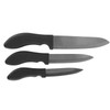 3Pcs Fruit Knife with Ergonomic Handle Black Blade Ceramic Cooking