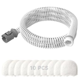 Replacement CPAP Tubing for ResMed AirMini Tube & 10-Pack Airmini Filters Combo| Compatible with ResMed Airmini CPAP Machine & P10 Nasal Pillows & N20 & N30 Nasal Masks | Airmini Supplies