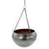 DARO DEKO Metal Hanging Basket Silver with Hammered Structure Diameter