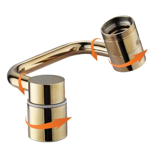 1080° Swivel Faucet Extender,360° Faucet Aerator- 2 Spray Modes, Brass