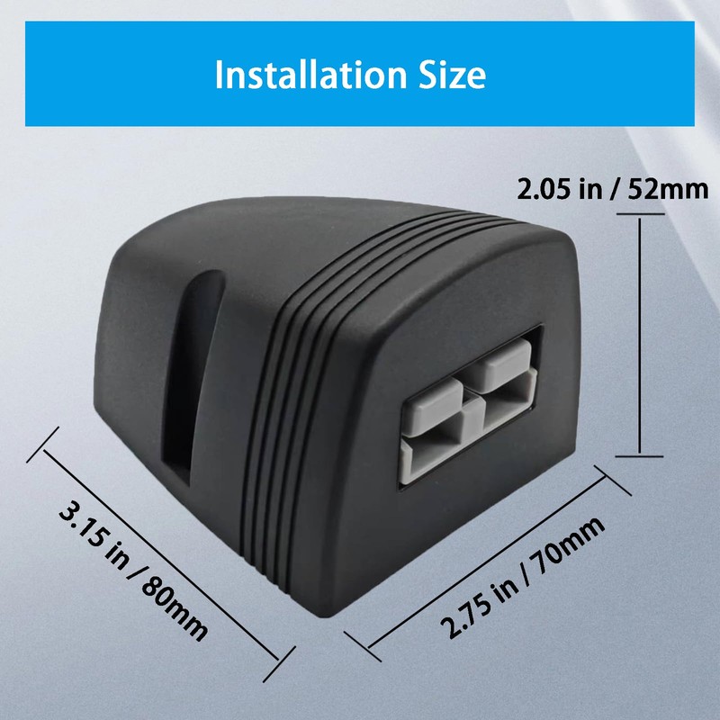 KarlKers 50A Plug Mounting Bracket for Anderson SB-50 Series Connectors,