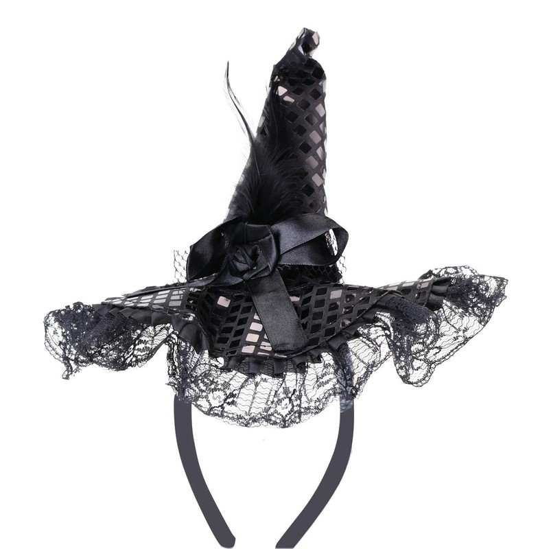 BinaryABC Halloween Witch Hat Headband for Halloween Costume Dress up