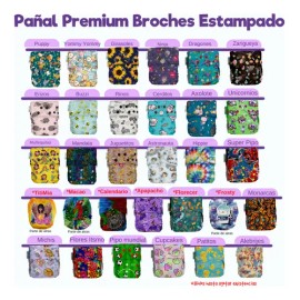 Pañales Ecológicos De Tela Ecopipo  10 Estampados Broches                                                                                             