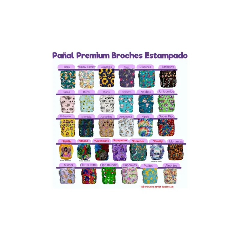 Pañales Ecológicos De Tela Ecopipo 10 Estampados Broches