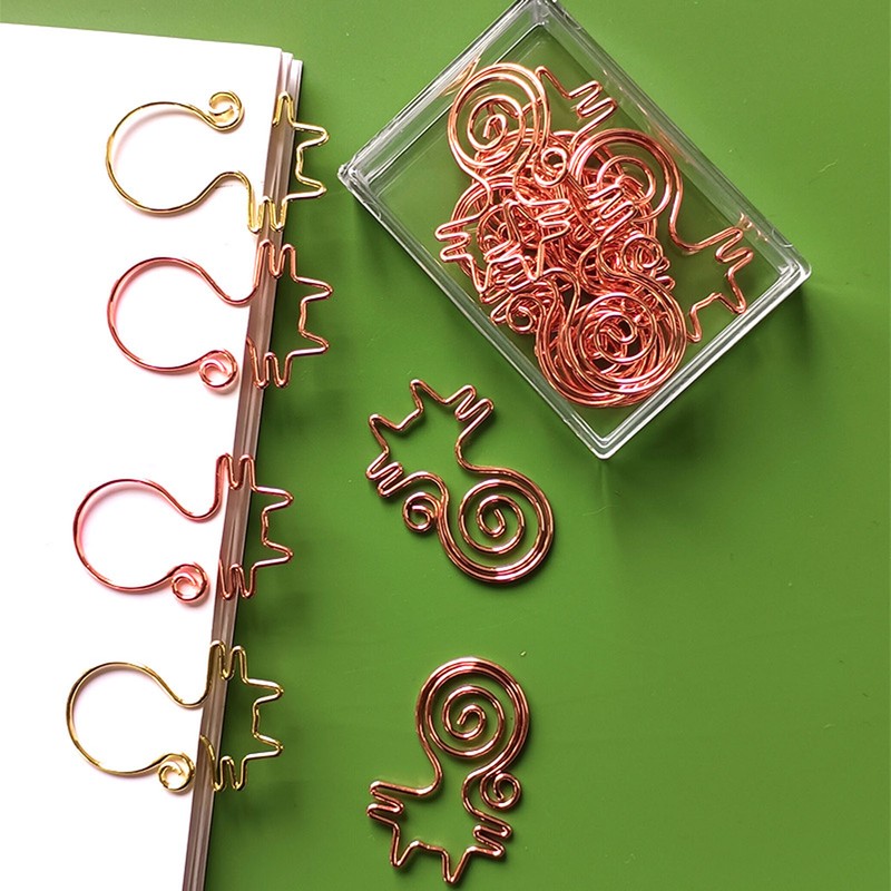 100Pcs Cute Paper Clips Rose Gold Cat Shape Anti Slip