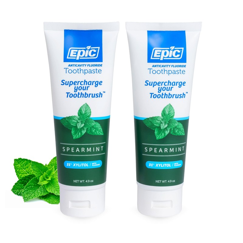 Epic Dental Xylitol Fluoride Toothpaste for Adults – Enamel-Strengthening, SLS-Free
