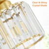 PAUFUL Modern Semi Flush Mount Ceiling Light,3-Light Golden Crystal Close
