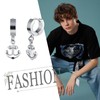 feilok anchor Hoop Earrings for Women Men Stainless Steel Earrings