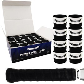 G-Lueck Set of 50 Tennis Premium Overgrip Power Touch - High Grip, Long Durability - 0.60 mm Thickness | Grip Tape for Padel, Squash, Badminton Rackets | Non-Slip (Black)