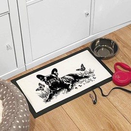 'French Bulldog with Butterflies' Pet Feeding Mat (PM00028592)