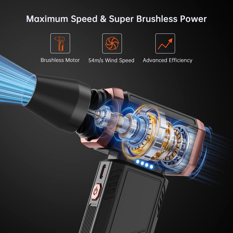SAILHAPI Compressed Air Duster 300000RPM, Cordless Electric Office Duster Brushless