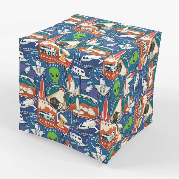 Stesha Party Space Aliens Gift Wrapping Paper - Folded Flat 30 x 20 Inch - 3 Sheets