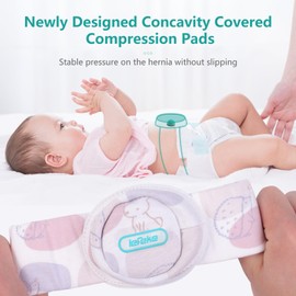 lefeke Umbilical Hernia Belt Baby Belly Button Band, Newborn Belly Wrap Truss, Infant Abdominal Binder for Children Kids, Adjustable Navel Belly Band Support Cord (Concavity Pads-Pattern Style 03)