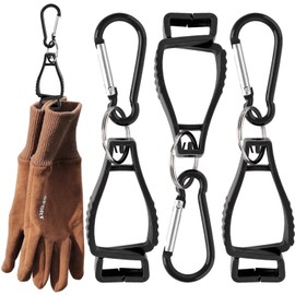 Hodyludy Pack of 3 Glove Holders, Glove Clip, Glove Holder Belt, Glove Clips for Work, High-Strength Gloves Clip Holder, Loss Prevention, Black