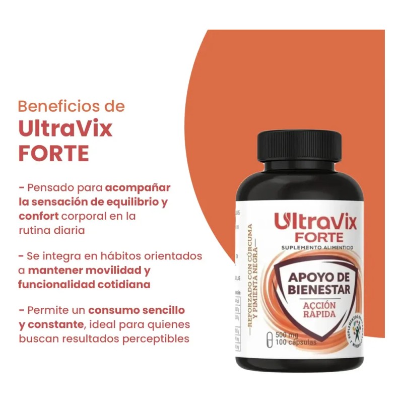 Ultravix Forte Suplemento Cúrcuma Dolor Articular 100 Caps