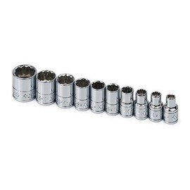 SK Tools USA 1/4" Drive, 10 Piece, 12 Point, Standard, SAE, Chrome Socket Set: 3/16" - 9/16" | 4946