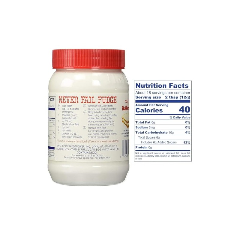 Fluff Marshmallow Spread, Classic Delicious Original Flavor, 7.5oz (Pack of