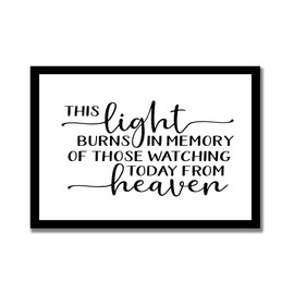 Elvoes Wood Framed Sign 16x20''Bible Verse Printable Prints Decorations Gifts This Light Burns in Memory of Those Watching Today from Heaven Wall Decor for Home