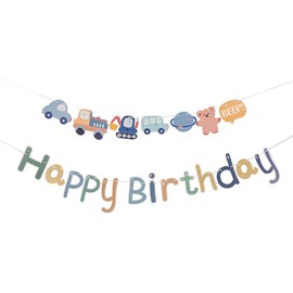 Lumierechat a-b2574 Birthday Decoration, Decoration, Garland, Banner, Simple, Boys, Car, Working Car, Car, Garland, Working Car,