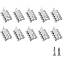 10 Pack 1 Inch  Hinge, Stainless Steel Folding  Hinges, Cabinet Mini Hinges Small Box Hinges Door Hinge Rectangle - Colour: 2 Inch