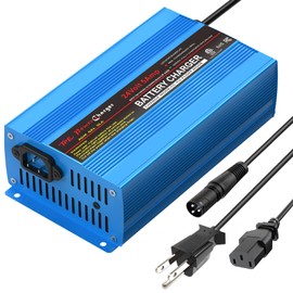 24V 5A Smart Automatic Battery Charger & Maintainer, Portable XLR Connector Charger for Marine, Boat, Lawn Mower, Wheelchair Batteries