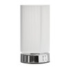 Lighting Supermarket Opera Cylinder Chrome Plinth Table Lamp with White