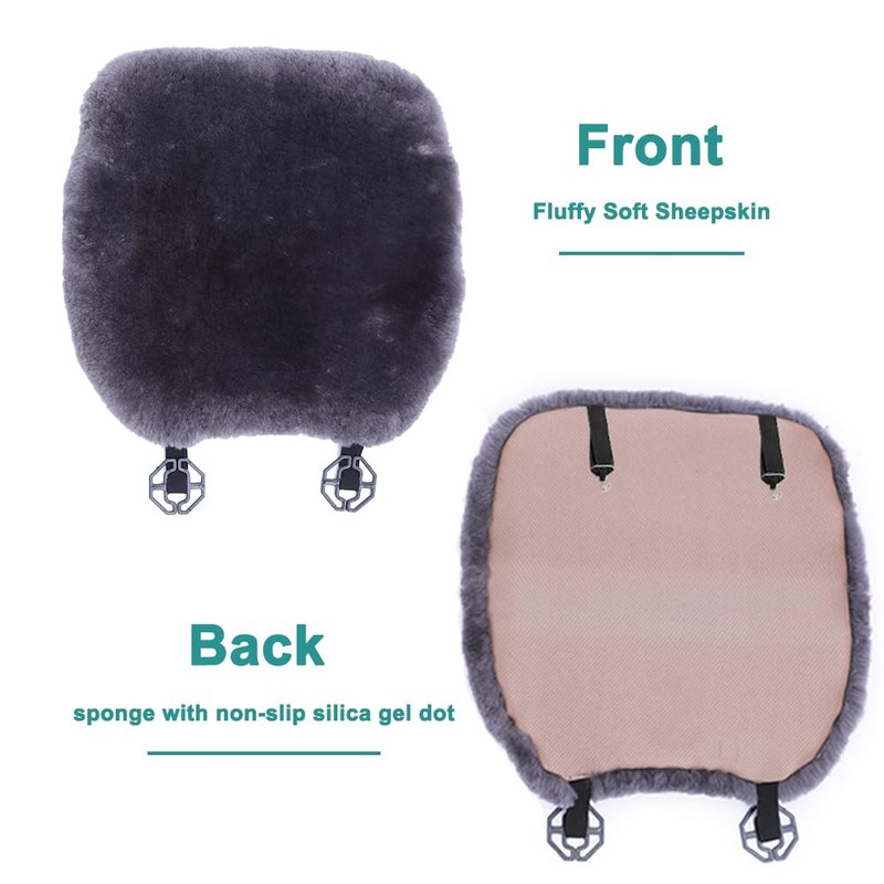 OGLAND 2 Pack Fluffy Genuine Australia Sheepskin Car Seat Cover
