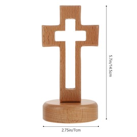 Veemoon Wood Standing Cross Wood Standing Cross Decor Wood Religious Table Alter Standing Table Cross Altar Cross with Stand Wooden Table Cross Christian Home Decors Standing Christian Cross
