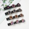 QIUTIMIY Set of 4 Rhinestone Flower Hair Clips with Sparkling