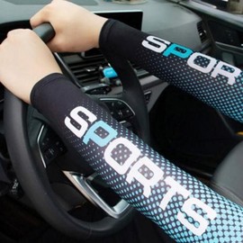 UV Protection Cooling 2-in-1 Arm Sleeves with Integrated Mask for Summer Cover Gray Set