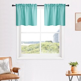 XWZO - Cortinas de 24 pulgadas de largo y 2 paneles – Cortinas semitransparentes para ventanas pequeñas para cocina, estilo granja, cortinas cortas de media ventana para baño, bolsillo para barra, 30