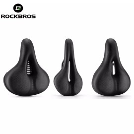RockBros Bicycle Cushion Soft Saddle Comfort Wide Racing MTB Mountain Bike PU Hollow Seat - 14*5*27cm