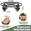KvyusFlourish 3 Packs Large Metal Plant Caddy with Wheels 13.6"