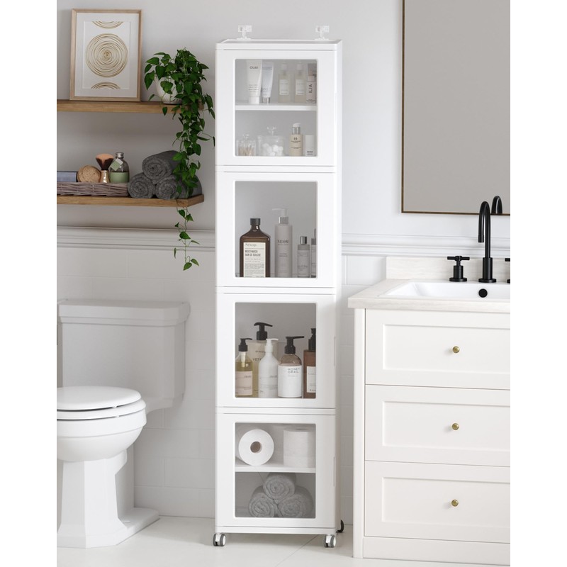 Vtopmart 63.2" Tall Slim Bathroom Storage Cabinet with 4 Adjustable