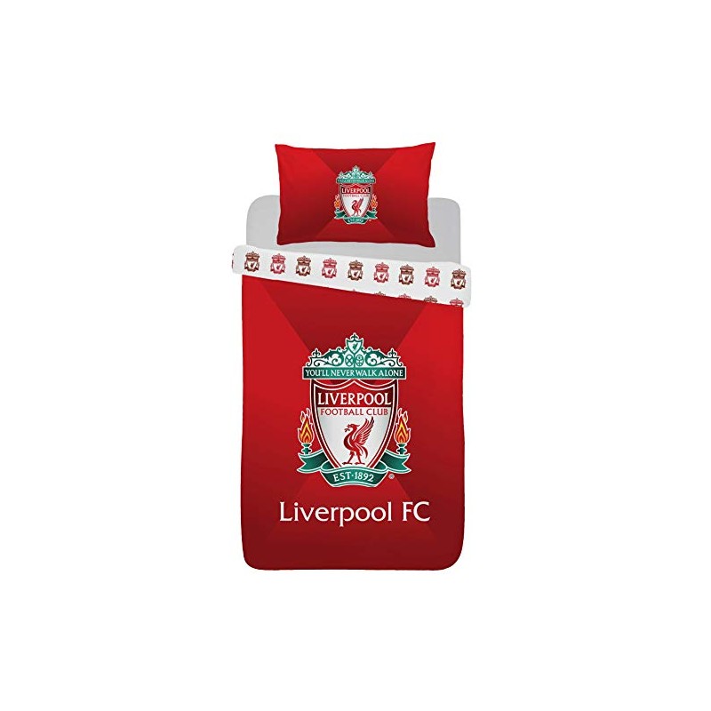 Liverpool Single Duvet Set Reversible Red Football Club Bedding with