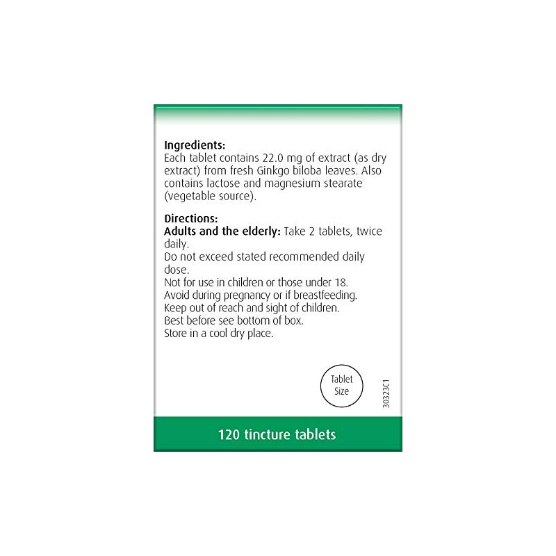 A.Vogel Ginkgo Biloba Tablets | Food Supplement | Extract from