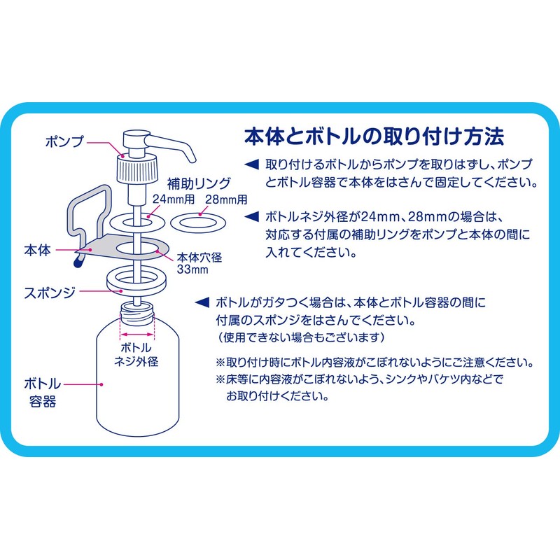 Kurita PBH-6064 White Push Bottle Holder Compatible Bottle Screw Outer