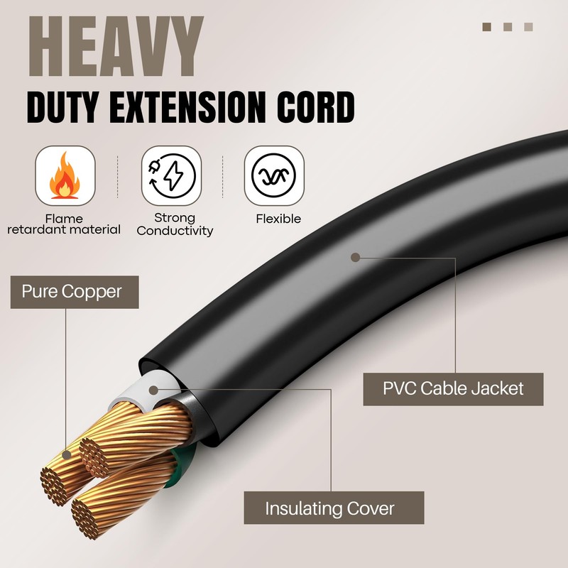 Dreyoo 2 Prong to 3 Prong Adapter with Extension Cord,