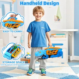 Dinosaur Toys for Kids 3-5, Toys Cars Track Set Dinosaur Transporter Truck with 12 Die-Cast Car Toys, Toddler Truck Toys for 3 4 5 6 7 8 Years Old Boys, Transforms into Dino, Gifts Toys for Boys