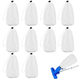 Pool Vacuum Mesh Filter Bags | Pool Vacuum Replacement Mesh Bags, Water Cleaning Nylon Pouch with Locking Cord for Aquarium Dirt Leaves Debris Sand Silt Hair