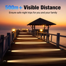 Quntis 6-Pack Solar Lights Outdoor, IP65 Waterproof Solar Pathway Lights, Dusk to Dawn Solar Deck Lights, 500M High Visibility Solar Step Lights for Dock Driveway Garden Walkway Stair Yard,Warm White