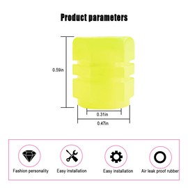 12PCS Fluorescent Car Tire Valve Stem Caps, Luminous Wheel Valve Tire Air Cover, Illuminated Dustproof Corrosion Resistant, Auto Accessories Fit for Motorcycles, SUV, Trucks, Bicycles (Yellow/12PCS)