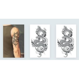 2 x Temporary Schlange Tattoo Kobra Tattoo Fake Tattoos XQB1047x2