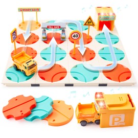 SYNCFUN Kids Toy STEM Board Games, Montessori Construction Puzzle, Logic Road Builder, Ideal Birthday Party Gift for Boys & Girls Ages 3-5 4-8