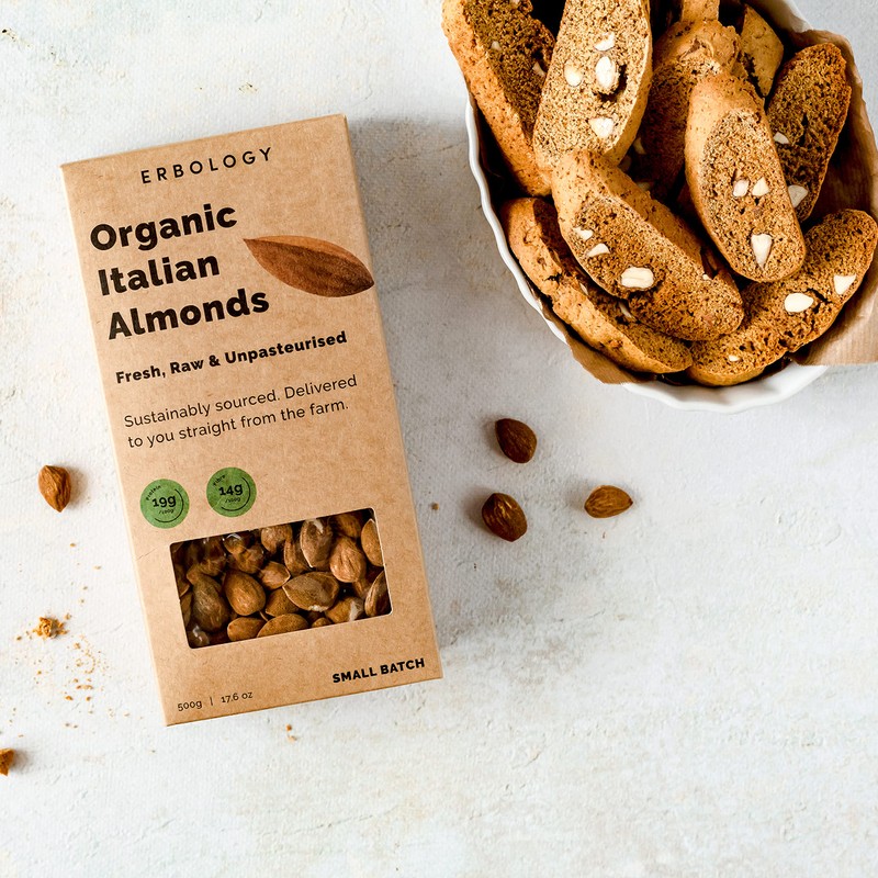 100% Organic Almonds 250g - Fresh, Raw and Unpasteurised -