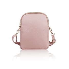 Energather Small Shoulder Bag Women's PU Leather Shoulder Bag Small Cross Body Bag for Women and Girls, Handbag Women's Cross Body Bags with Adjustable Belt for Shopping, Dating, pink, S